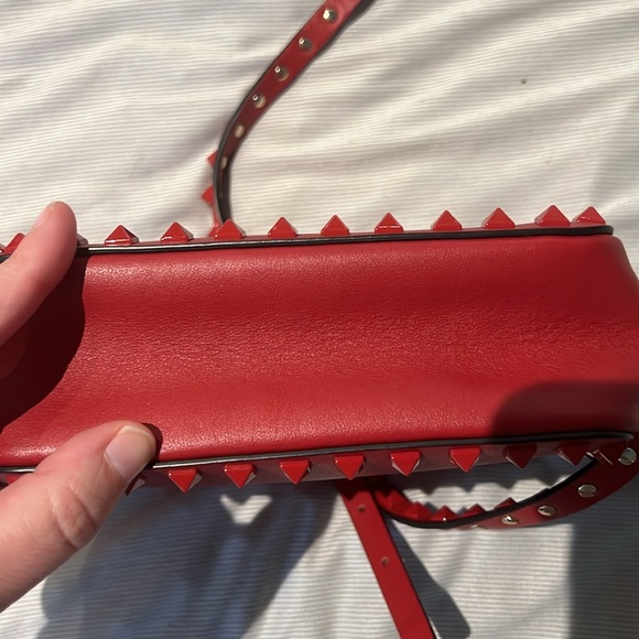 Genuine Valentino red on red Rockstud camera bag - Picture 3 of 8